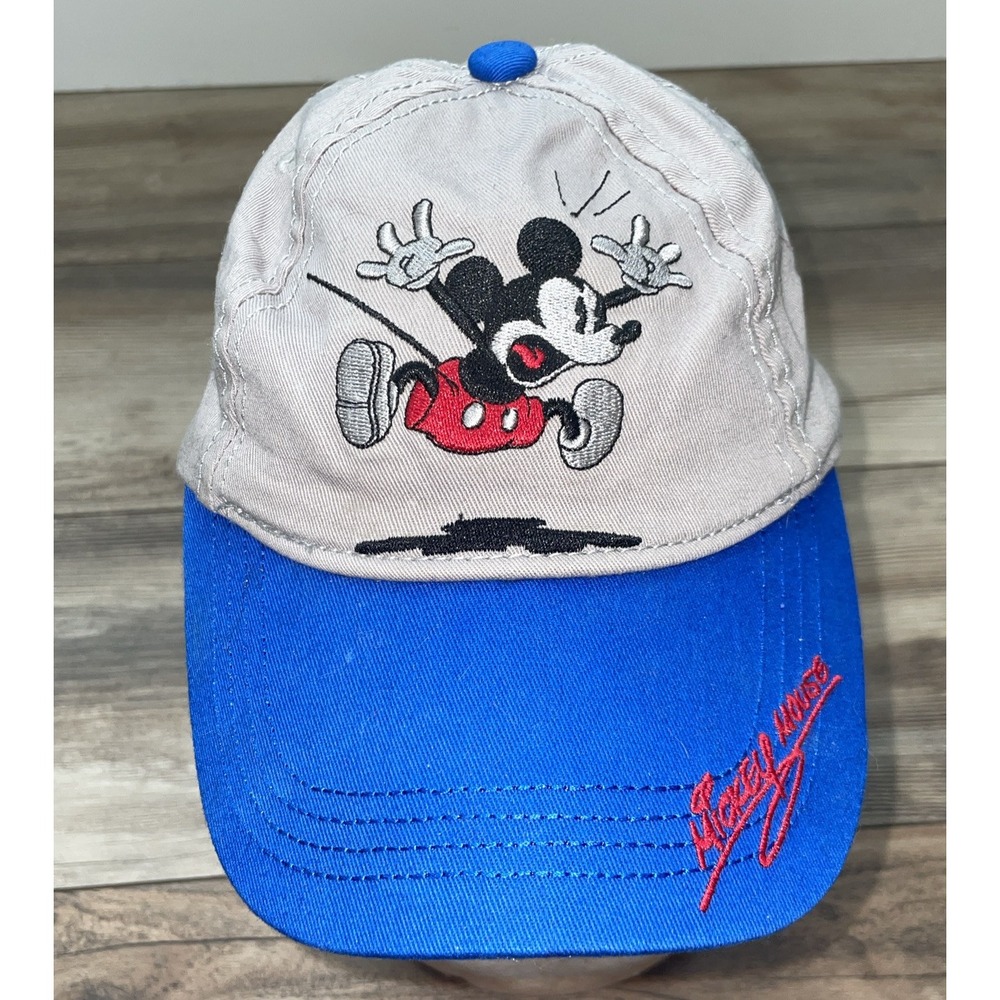 Disney Parks Youth‎ Mickey Mouse Embroidered Snapback Hat Blue & Grey Colored